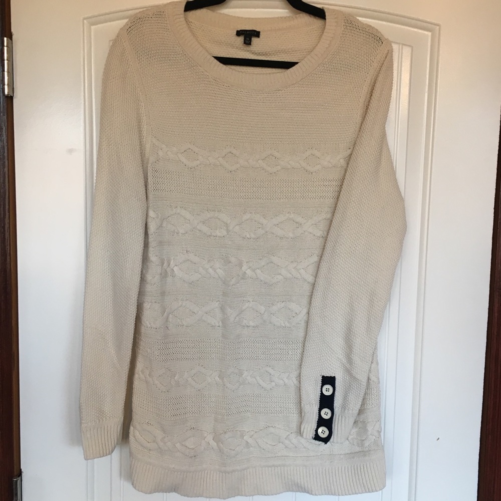 Talbots Cream Cable Knit Sweater